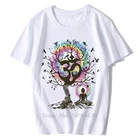 Женская футболка для йоги медитации Индии дзен Ом дерево Красивые Птицы принт Мужская футболка с круглым вырезом