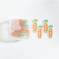 tutu 20pcslot creative kawaii carrot shaped metal paper clip bookmark stationery school office supply h0453