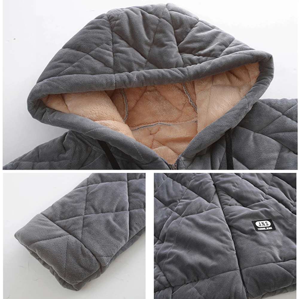 Men's Pajama Sets Winter Flannel Pajamas Trendyol Hooded Sleepwear Thick 3-layer Cotton Big Size Pajamas for Men Loose Home Wear