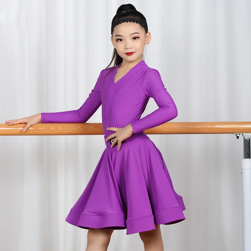 

Kids Latin Dance Competition Dress Standard Training Clothes For Girls Samba Show Wear Ballroom Cha Cha Tap Dance Costume