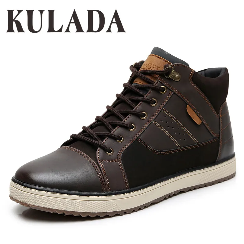 KULADA/Новинка Мужские зимние ботинки кроссовки для активного отдыха Теплые модные