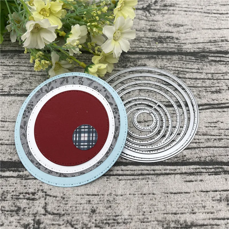 8 шт круги рамка Ремесло Металлический Трафаретный вырубной Штамп для DIY