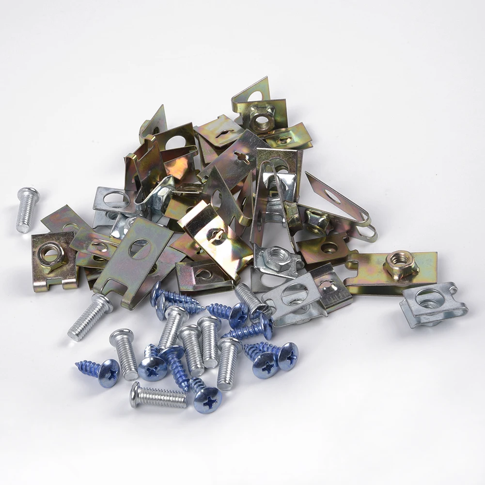 

Fasteners Clips U Type Panel Trim Fixed Metal Universal Professional Kit 100Pcs