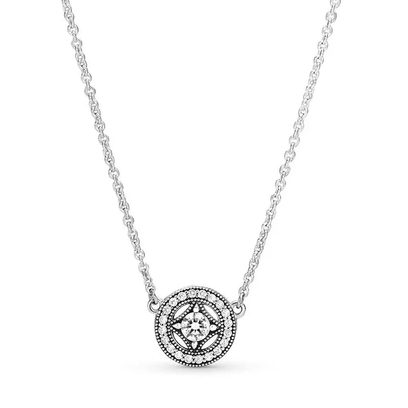 

Original 925 Sterling Silver Retro Charm Bone Chain Pan Necklace Suitable For Women's Wedding Diy Jewelry