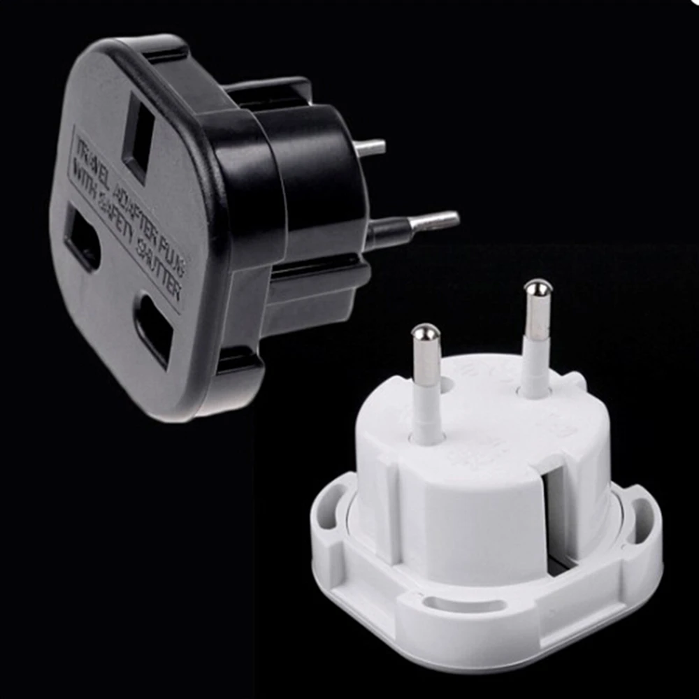 

1pcs UK To EU Europe European Universal Travel Charger Adapter Plug Converter 2 PiN Wall Plug Socket