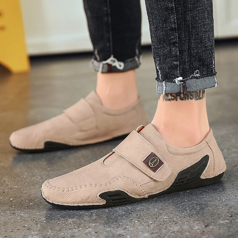 

Men's Shoes Comfortable Casual Shoes Leather Men Loafers Waterproof Split Leather Mens Shoes Flats Moccasins Shoes Size 39-46