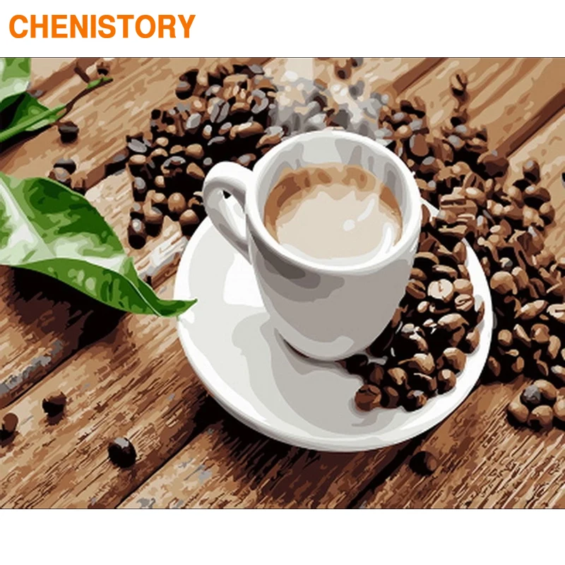 

CHENISTORY Frame Coffee Tea DIY Painting By Numbers Modern Wall Art Picture By Numbers Acrylic Canvas By Numbers For Home Decors