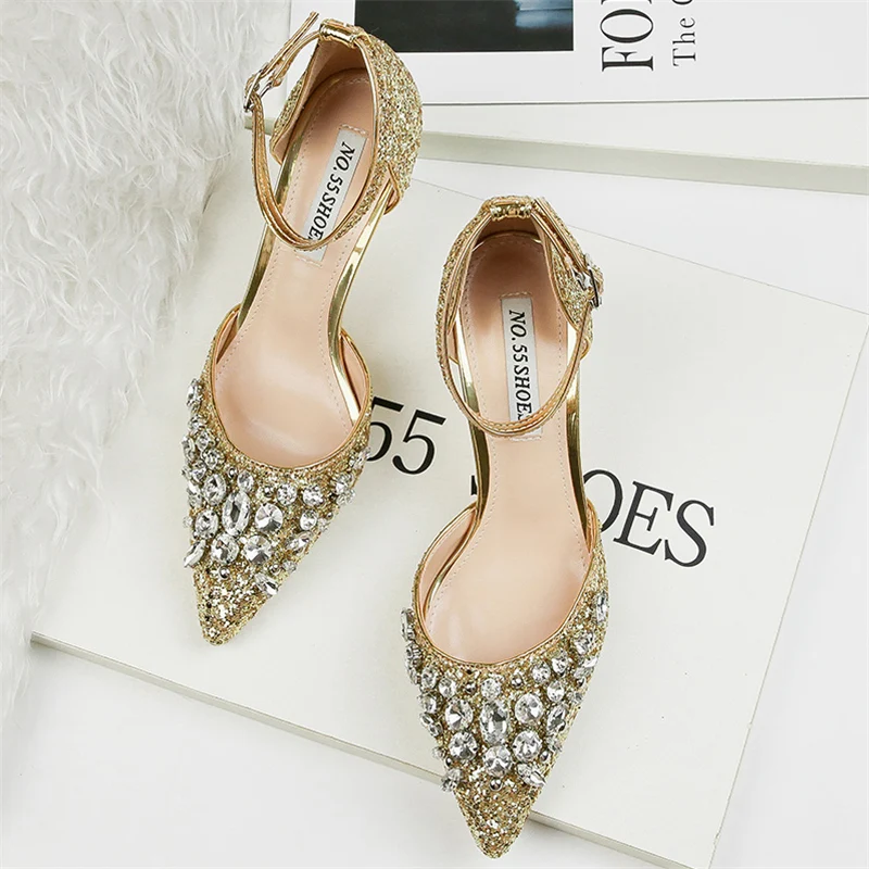 Новинка 2019 года женские босоножки на высоком каблуке 6 см свадебные туфли-лодочки