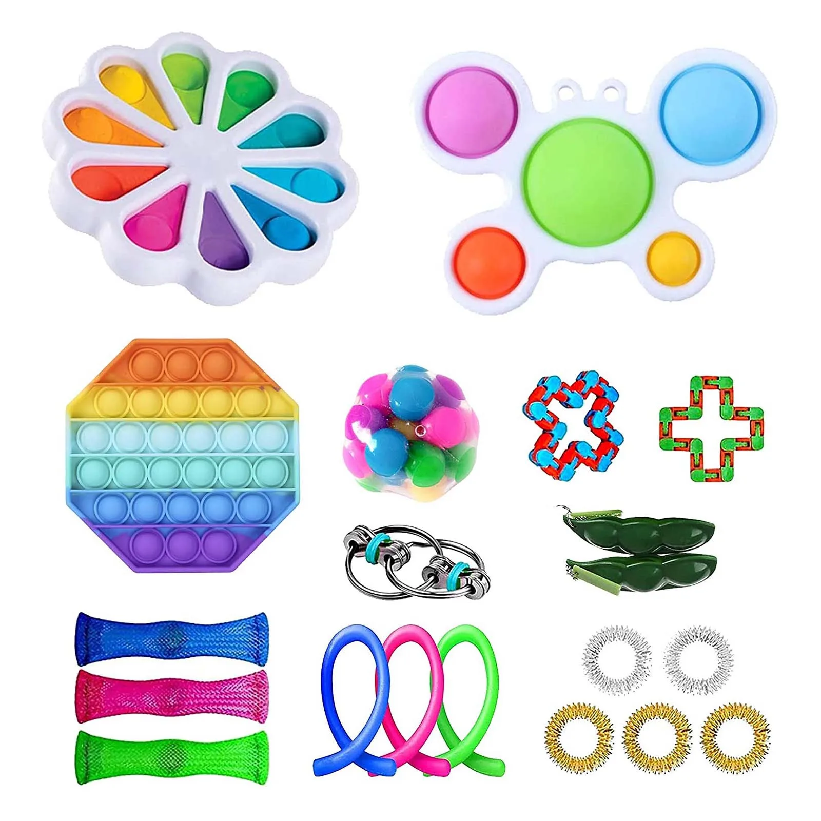 

Fidget Toys 10/13/14/17pcs Pack Sensory Toy Set Antistress Relief Autism Anxiety Anti Stress Bubble For Kids Adults Dropshipping