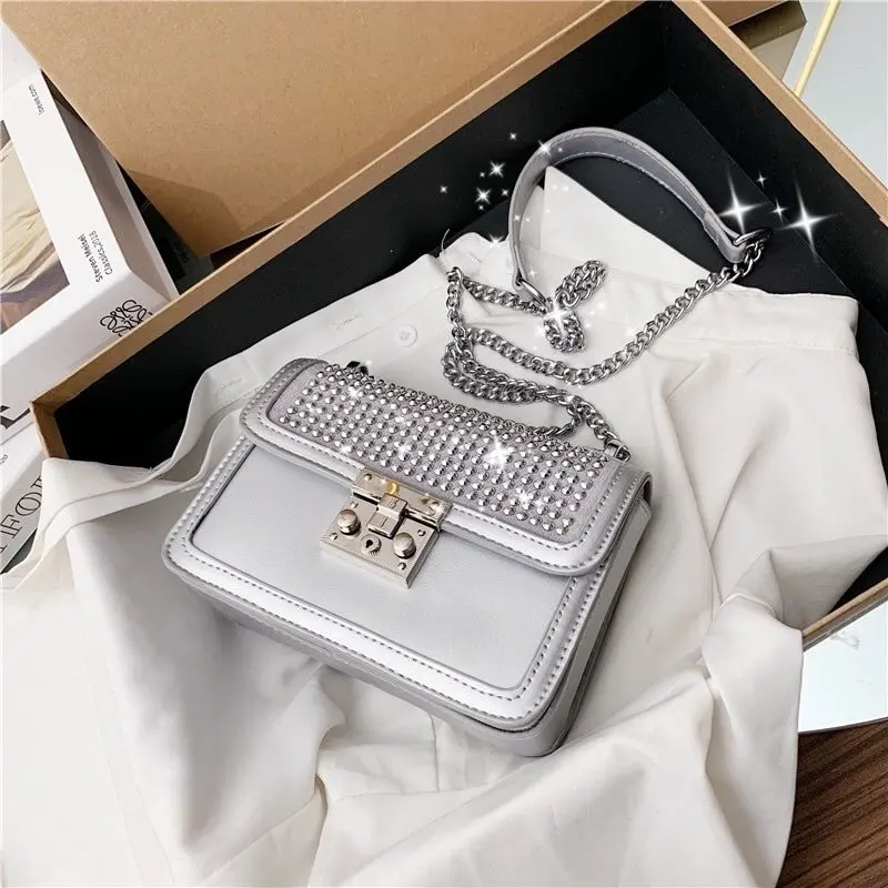 

2021 New High Quality Mini PU Leather Crossbody Bags for Women's One-shoulder Messenger Luxury Chain Bag and Designer Handbags