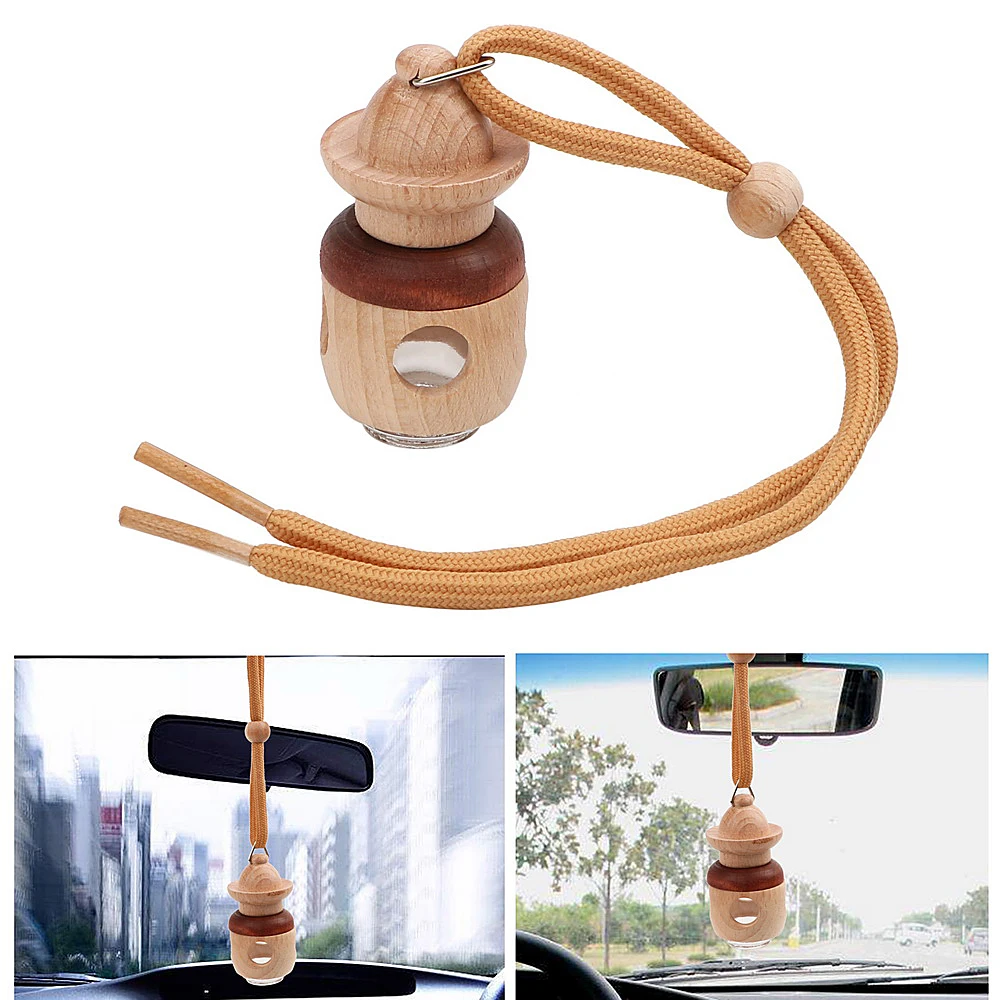 

For Essential Oils Diffuser Car Hanging Perfume Bottle Car-styling Air Freshener Empty Glass Bottle Rearview Mirror Ornament