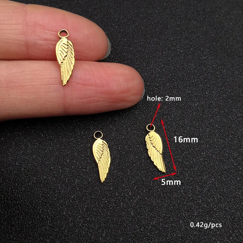 Золотые Крылья ангела Подвески из нержавеющей стали для рукоделия материалы