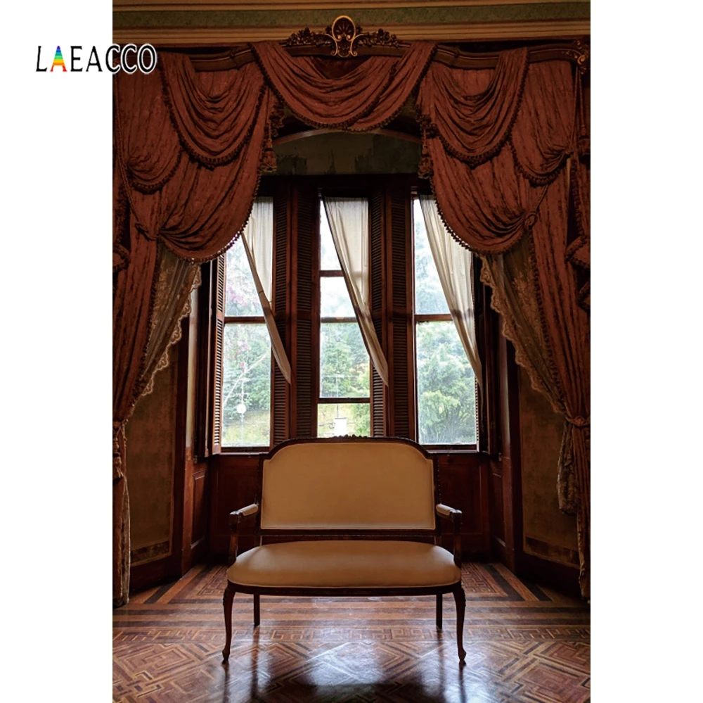 Laeacco интерьер занавеска окно Винтаж ретро стена домашний декор фоны фотографии