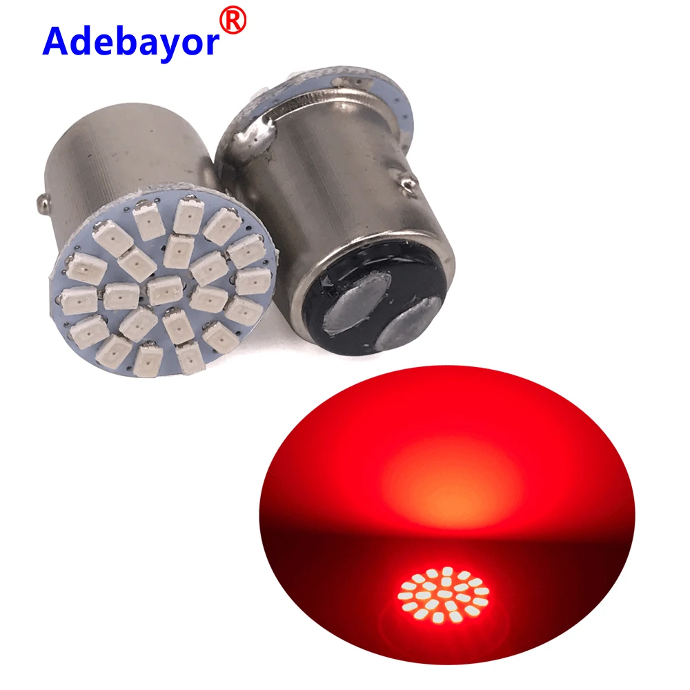 Автомобильная светодиодная лампа P21W 1157 Bay15d красно белая 12 В 22SMD|Сигнальная лампа|