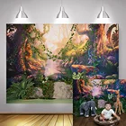 Алиса в стране чудес милый детский день рождения вечерние фон в сказочном стиле джунгли вечерние фон для художественной Подставки для фотографий