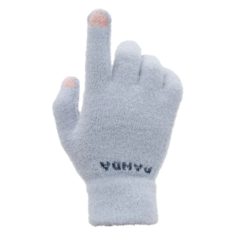 

Korean Version of Ins Points Bear Love Warm Gloves Autumn and Winter Plus Velvet Thick Warm Adult Ladies Touch Screen Gloves