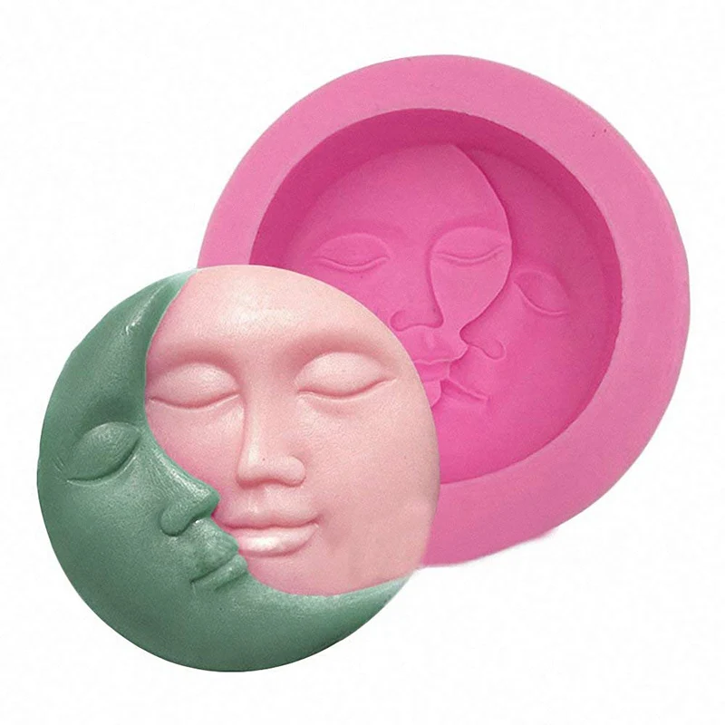 Sun and Moon Face Soap Mold Silicone Molds for Handmade Making Bath Bomb Lotion Bar | Дом и сад