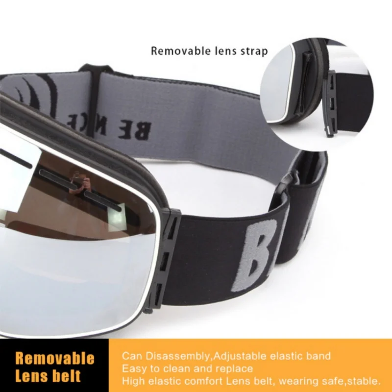 Double-layer Large Spherical Anti-fog Ski Goggles 100% UV400 Protection Snowboard with Quick-Change Lens for Men Women | Спорт и