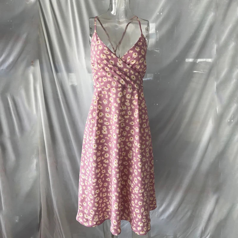 

Summer elegant sexy beach long skirt female 2021 fashion suspender back lace top sexy suspender printed ladies dress female vest