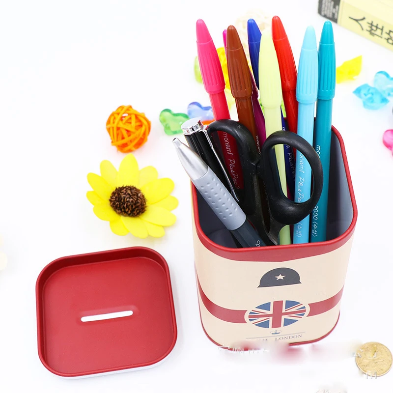 Персонализированная квадратная копилка серия Logbook жестяная тарелка для денег