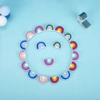 sunrony 50pcs silicone rainbow beads baby teeth care teething ring nipple chain accessories food grade bpa free