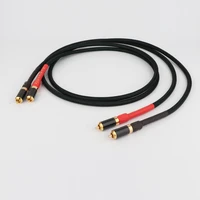 hifi pure copper audio cable rca interconnect cable with carbon fiber rca plug audiophile rca to rca audio cabl