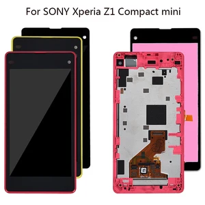 original 4 3 for sony xperia z1 compact mini lcd touch screen digitizer assembly frame for sony xperia z1 mini d5503 m51w lcd free global shipping