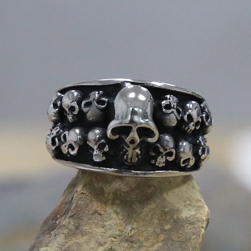 Кольцо в готическом стиле Мужское байкерское ювелирное изделие из нержавеющей