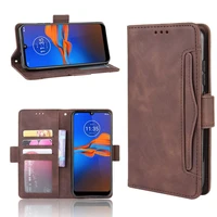 leather phone case for motorola moto one vision p50 e6 e6s e6plus one zoom back cover flip card wallet with stand retro coque