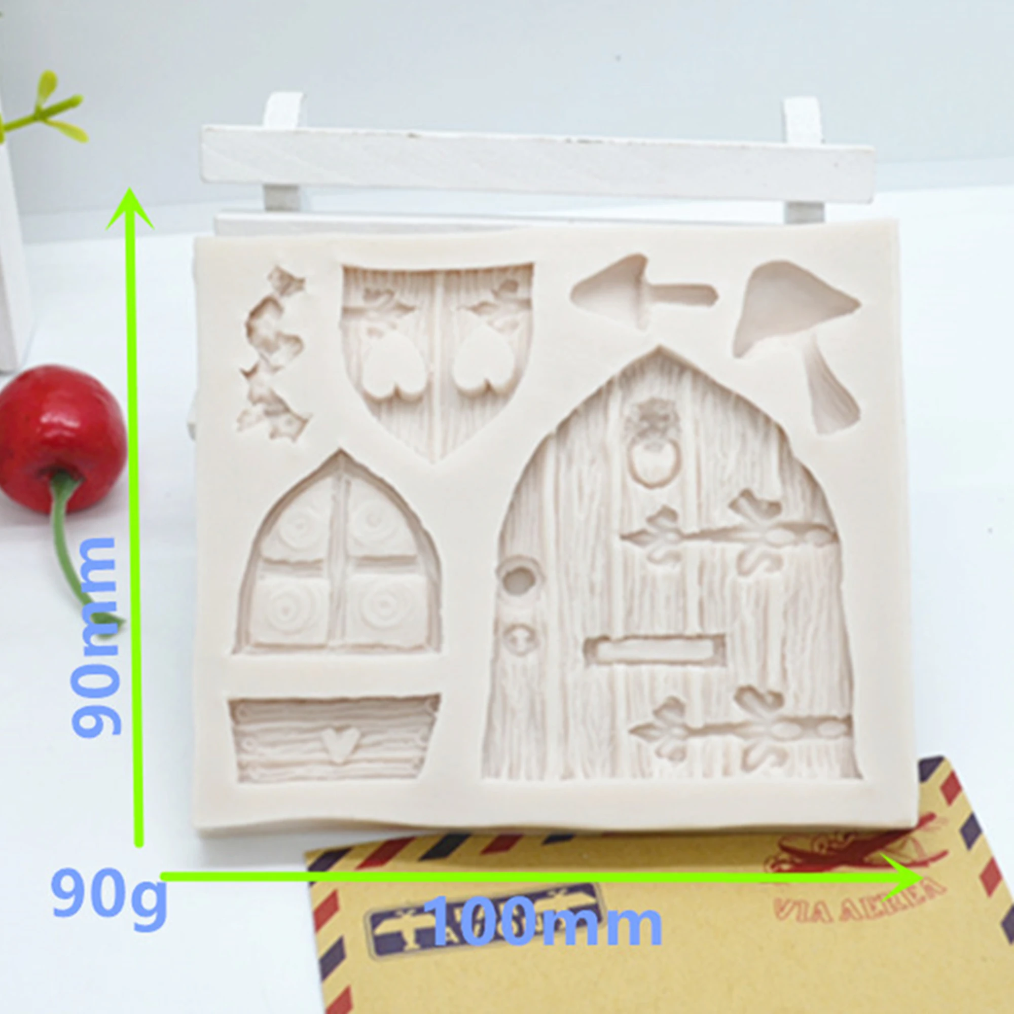 cartoon fairy house wooden doors fondant cake resin molds diy silicone cake mold fondant christmas decorating tools m020 free global shipping