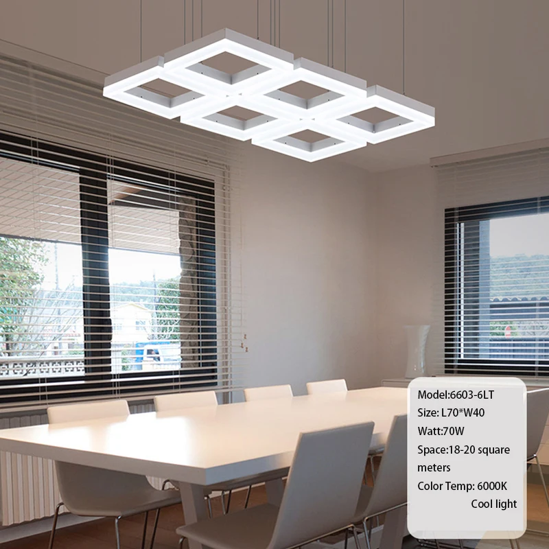 70 Вт современная светодиодная квадратная Подвесная лампа итальянский дизайн