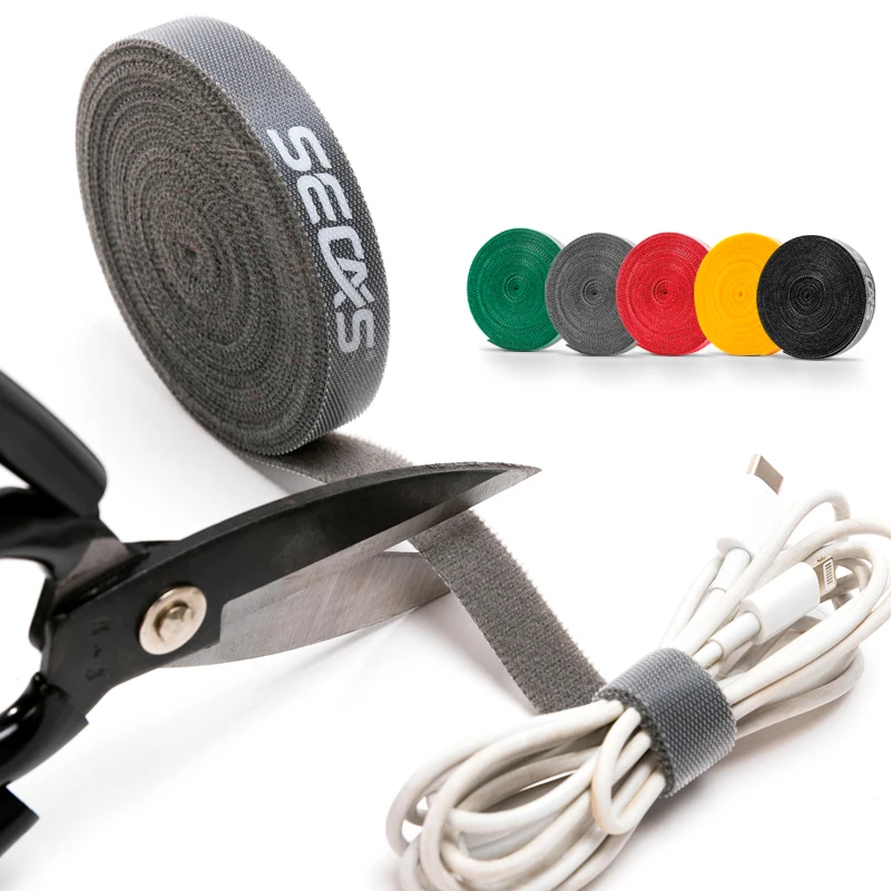 

QDRR USB Cable Winder Cable Organizer Ties Mouse Wire Earphone Holder HDMI Cord Free Cut Management Phone Hoop Tape Protector