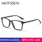 Мужская и женская оправа для очков, винтажная квадратная оправа из пластика TR90 для очков для коррекции близорукости,-2021-1,25-2,25-2,75, 3,25, 3,75,