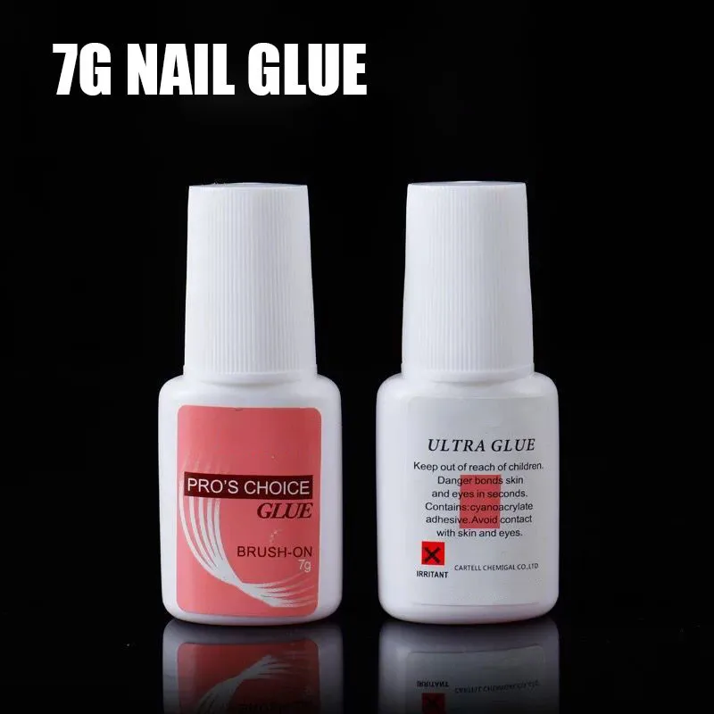 

7g Fast Drying Nail Glue for False Nails Glitter Acrylic Decoration with Brush False Nail Gel Nail Care Tools Nail Accessories