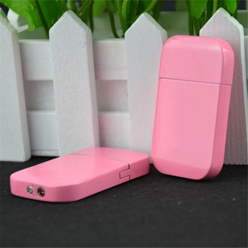 

Portable Metal Turbine Outdoor Windproof Lighter Ladies Pink Butane Lighter Ultra-Thin Lighter Cigarette Accessory Gift