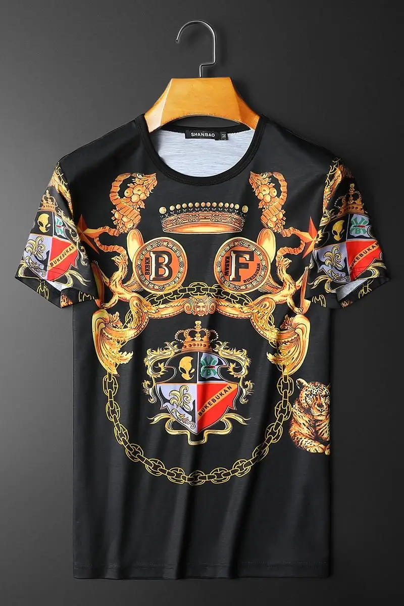 

2020 Summer Black Gold Printing Mans T-shirt Plus Size 5XL Short Sleeve O Neck Casual T-Shirt Streetwear Tee Tops Brand Clothing