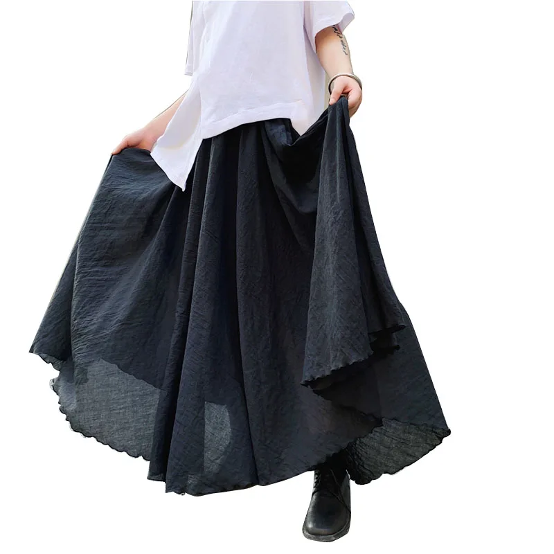 

Men Summer Japan Dark Black Loose Casual Long Skirt Pant Male Streetwear Punk Gothic Harem Pant Lovers Clothing
