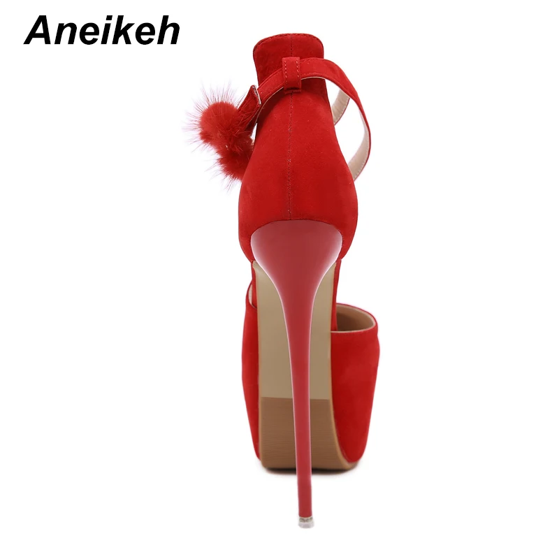 Aneikeh пикантные туфли-лодочки; женские Фетиш-туфли на очень высоком каблуке; женские туфли-лодочки на платформе с пряжкой для стриптиза; свадебные туфли на тонком каблуке