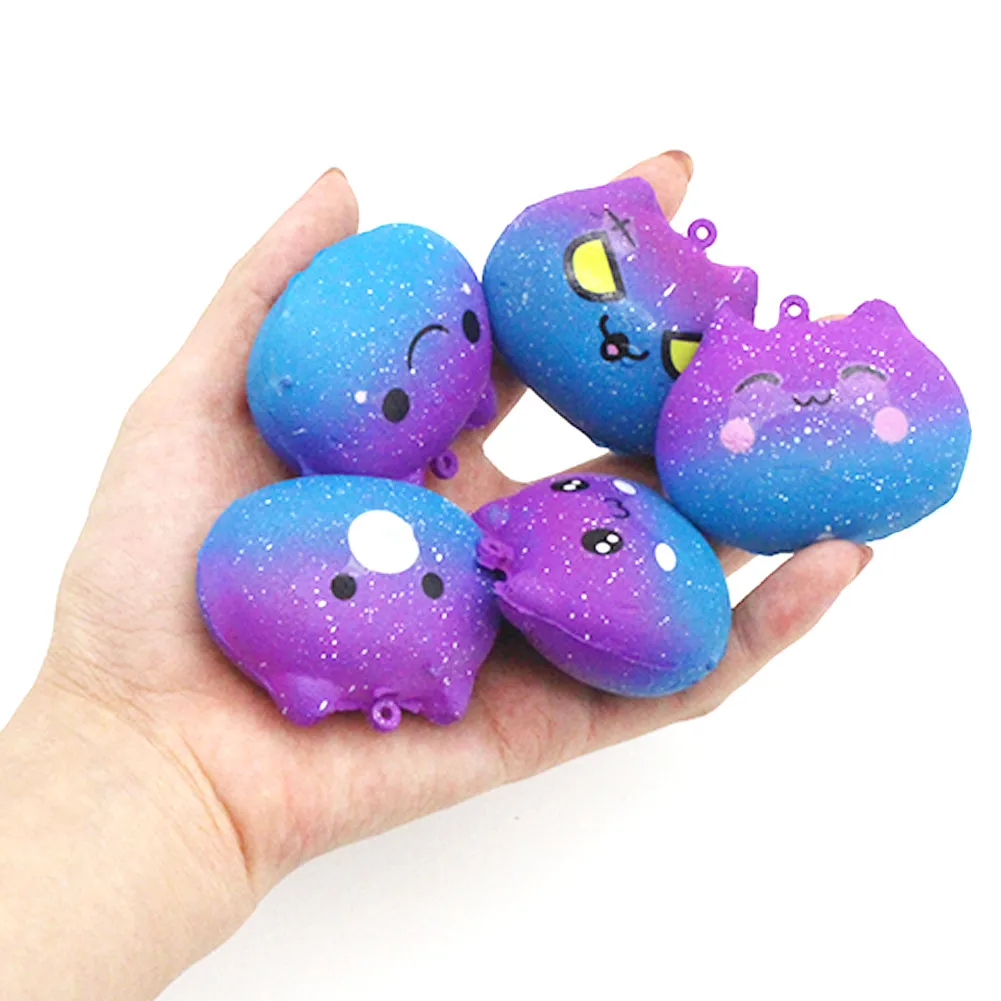 Сжимаемые игрушки Galaxy PU Kitty медленно восстанавливающие форму Мультяшные