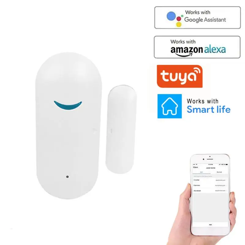 

Tuya Smart WiFi датчик для двери дверь открытой/закрытый детекторы магнитный переключатель окна сенсор умный дом безопасности оповещения охранно...