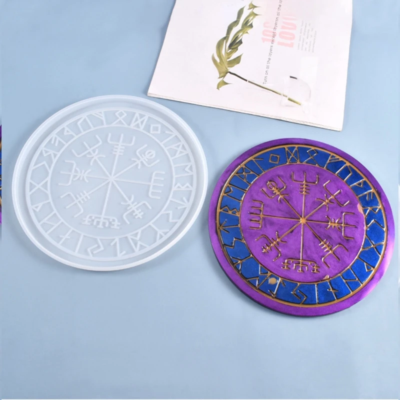 

DIY Runes Symbol Crystal Epoxy Resin Mold Circle Divination Board Silicone Mould 87HC
