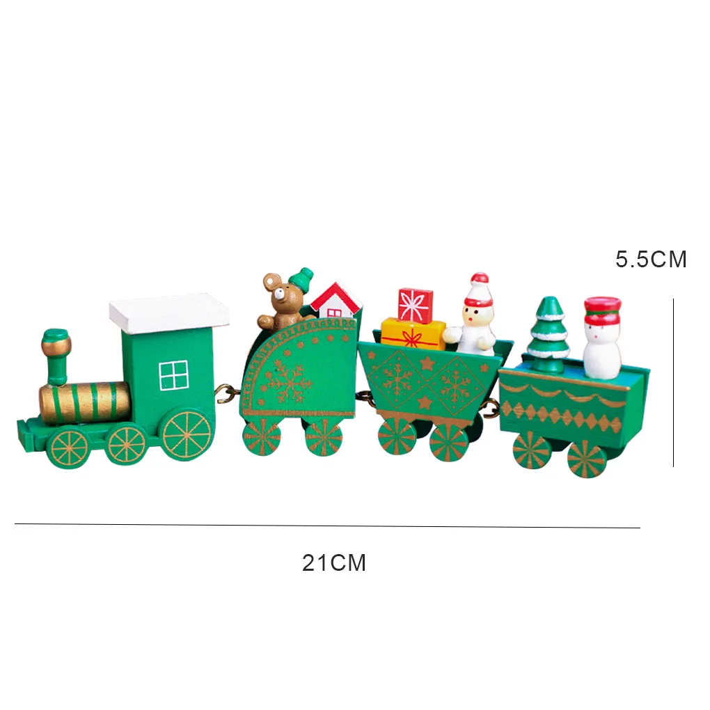 Новые маленькие рождественские украшения для поезда деревянные рождественской