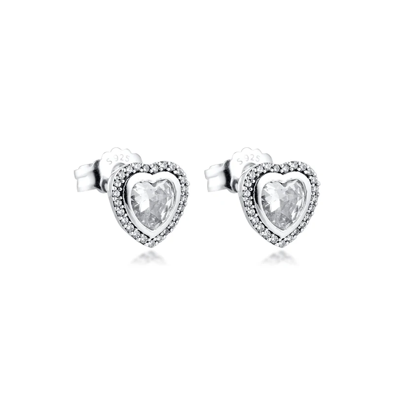 Женские сверкающие серьги гвоздики из серебра 925 пробы|925 earrings|silver earringsearrings for women |