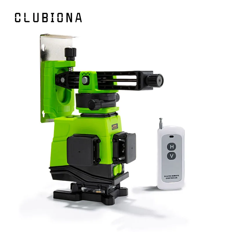 Clubiona IE12 немецкий лазерный модуль напольный и настенный Мощные зеленые линии дистанционного управления 3D лазерный уровень с литий-ионной батареей