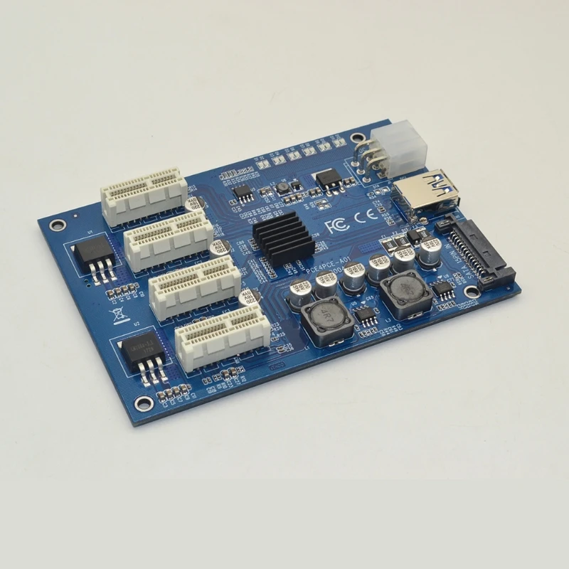2 Layer Pc Board PCI-E X1 to 4PCI-E X16 Expansion Card 4Ports High Speed USB 3.0 Shield Cable 9.7cm Length 6.3cm Width | Электроника