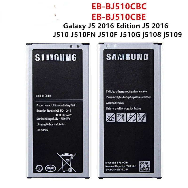 

Оригинальная Φ 3100mAh батарея для Samsung Galaxy J5 2016 Edition J5 2016 J510 J510FN J510F j5108 j5109