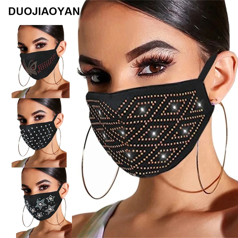 

DUOJIAOYAN NEW Luxurious Bling butterfly face mask Fashion rhinestone Mask Jewlery shiny Geometric mask Decoration Women