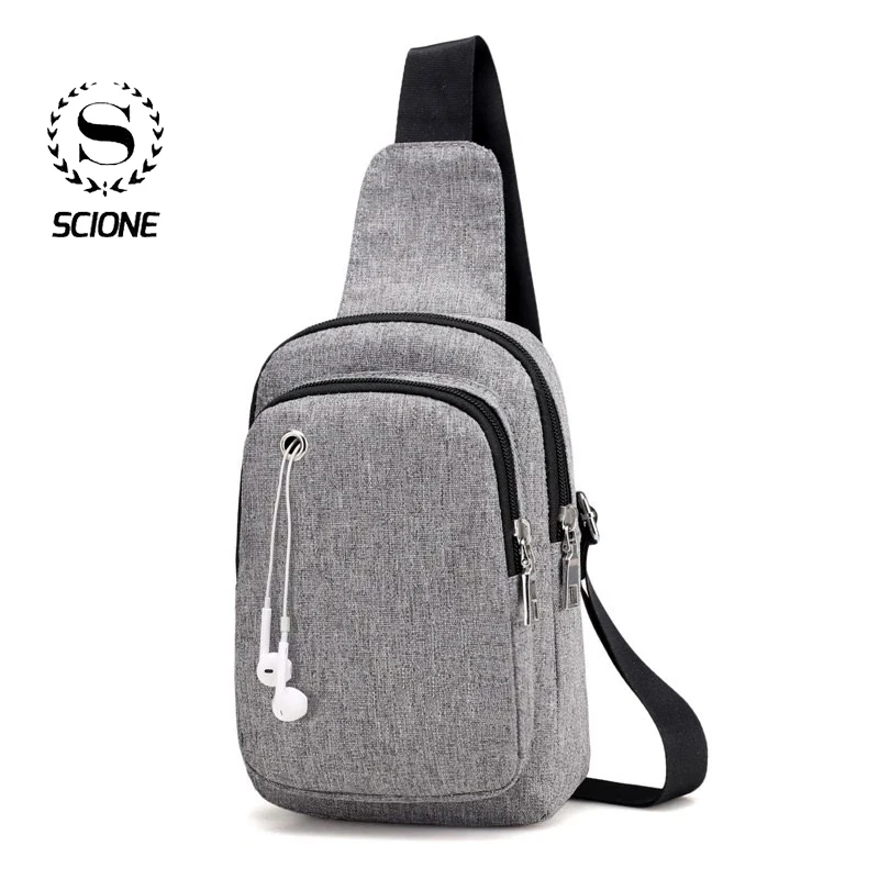 Scione Мужская водонепроницаемая нейлоновая нагрудная сумка модная однотонная на