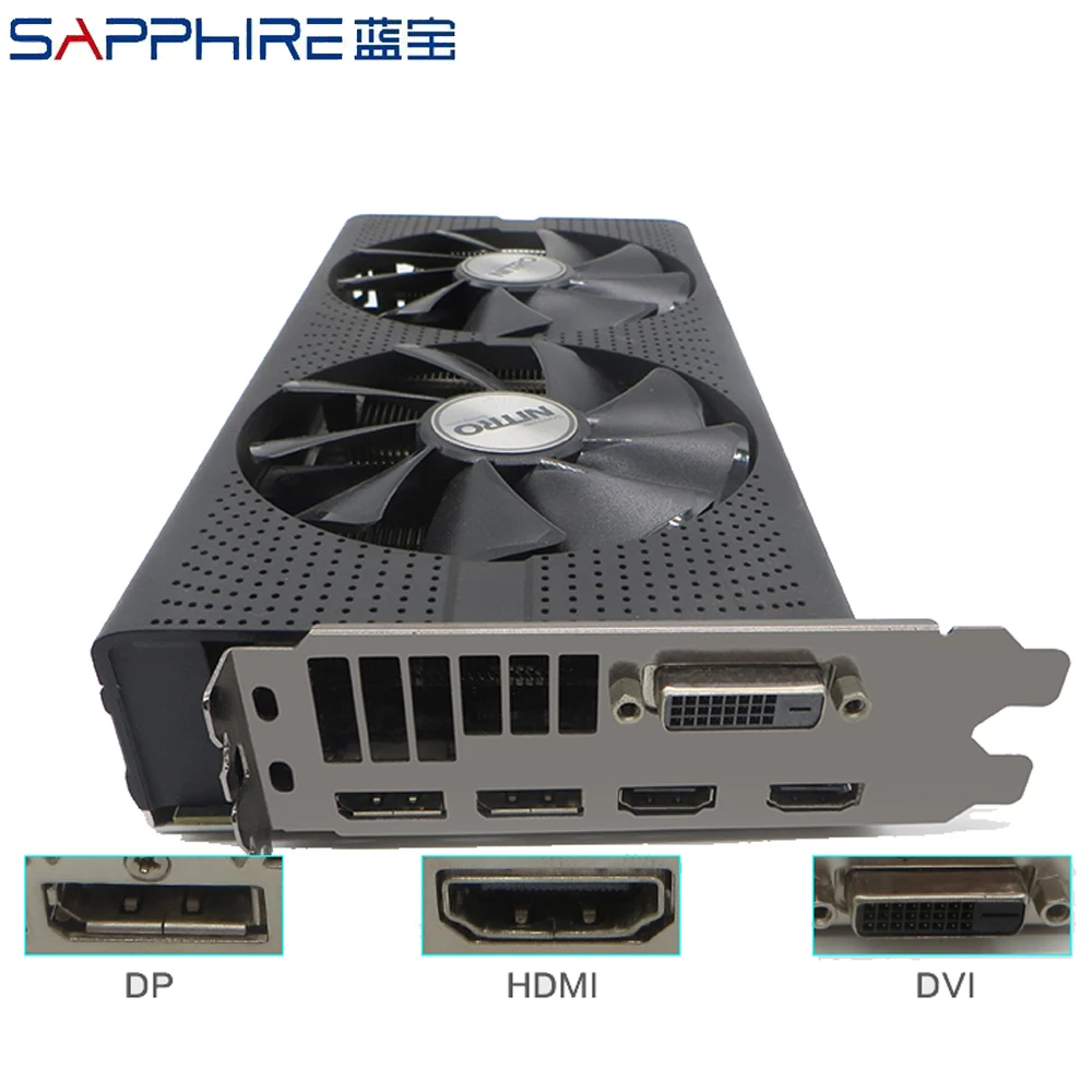 Видеокарта SAPPHIRE Radeon RX480 8 ГБ для игровых ПК на базе AMD GPU 256 бит GDDR5. Используется в компьютерах.