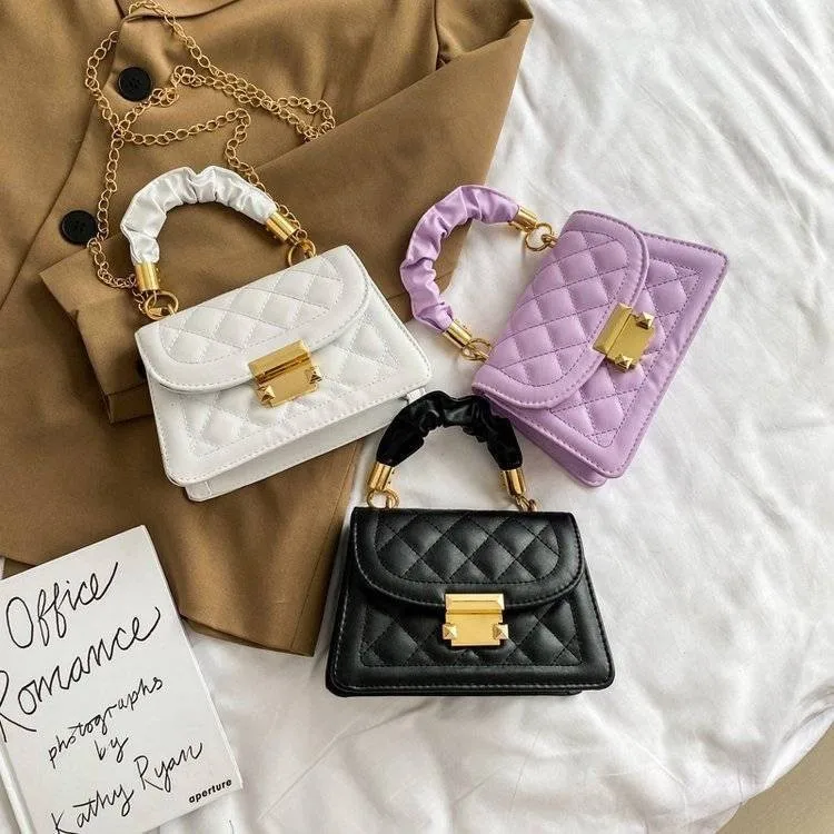 

Bags 2021 New Shoulder Bag Women Bag PU Leather Soft Leather Portable Small Square Bag Rhombus Chain Shoulder Messenger Bag